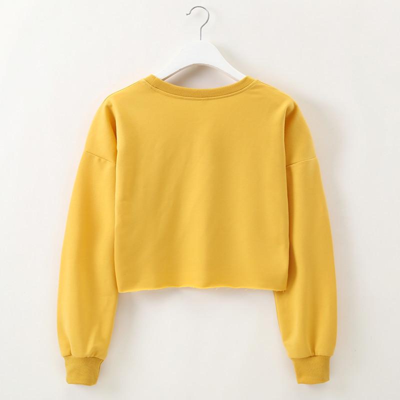 European & American Women's Long-Sleeve Short Sweatshirt - 2021 Autumn Collection