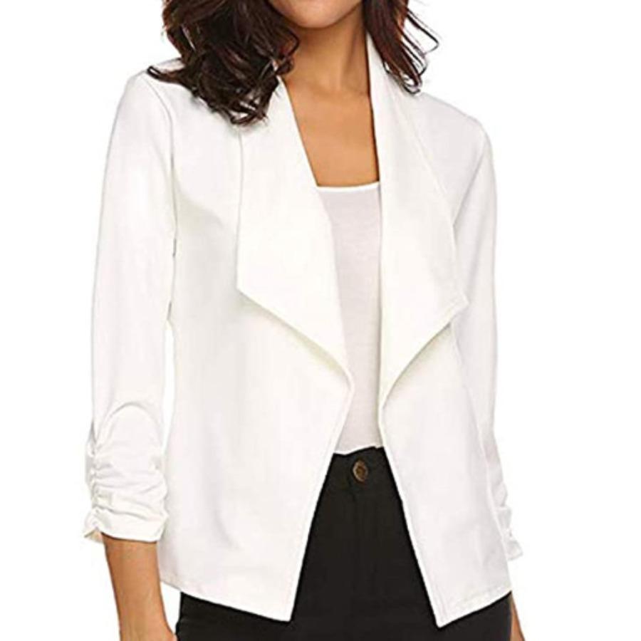 Solid Color Long Sleeve Autumn Jacket Simple Thin Women's Blazar Suit