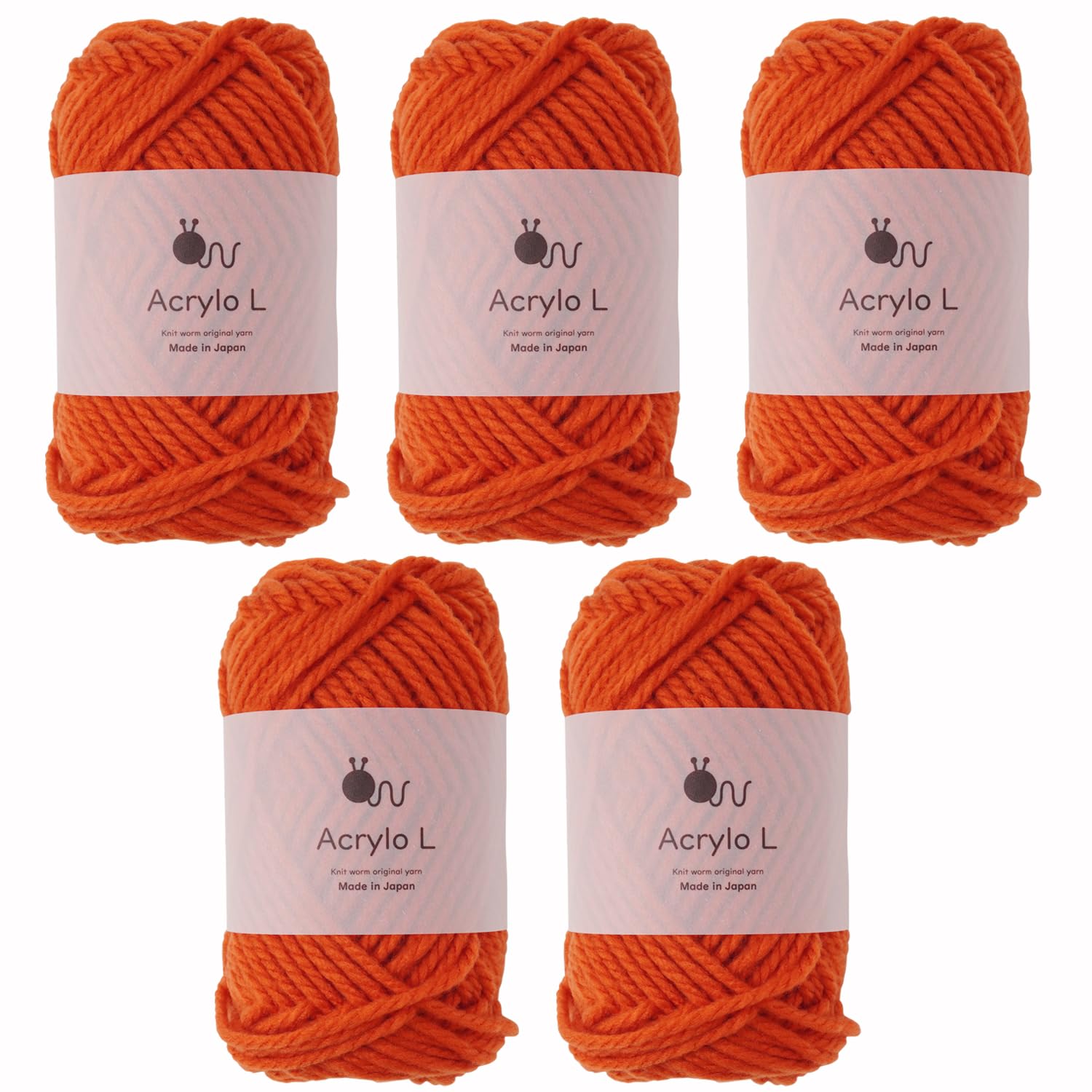 

Набор пряжи Harawool knitworm из 5 мотков Acrylo L очень толстая 5 мотков Акрил размер спиц 12 Сделано в Японии (22.Оранжевый)