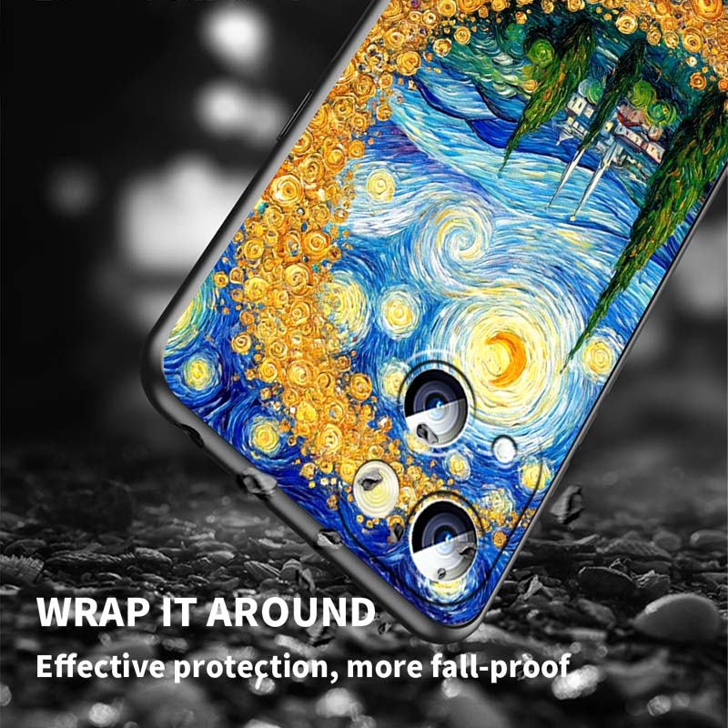 Creative landscape patterns Phone Case For Apple iPhone 17 16 16E 15 14 13 12 11 Pro Max Plus Black Soft Silicone