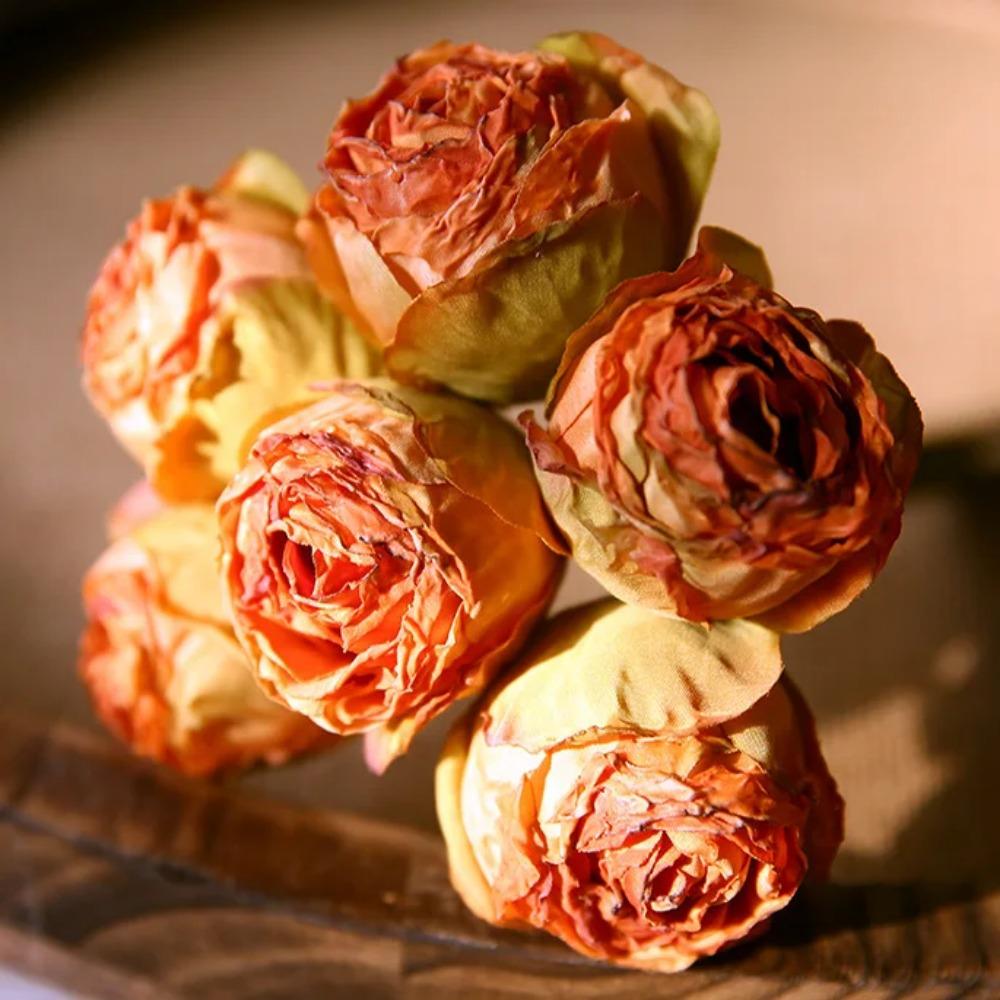 

Искусственные цветы Ретро Розы с обожженными краями Шелковый искусственный цветок Украшение для дома, гостиной Симуляция розы Свадебный декор Флористика