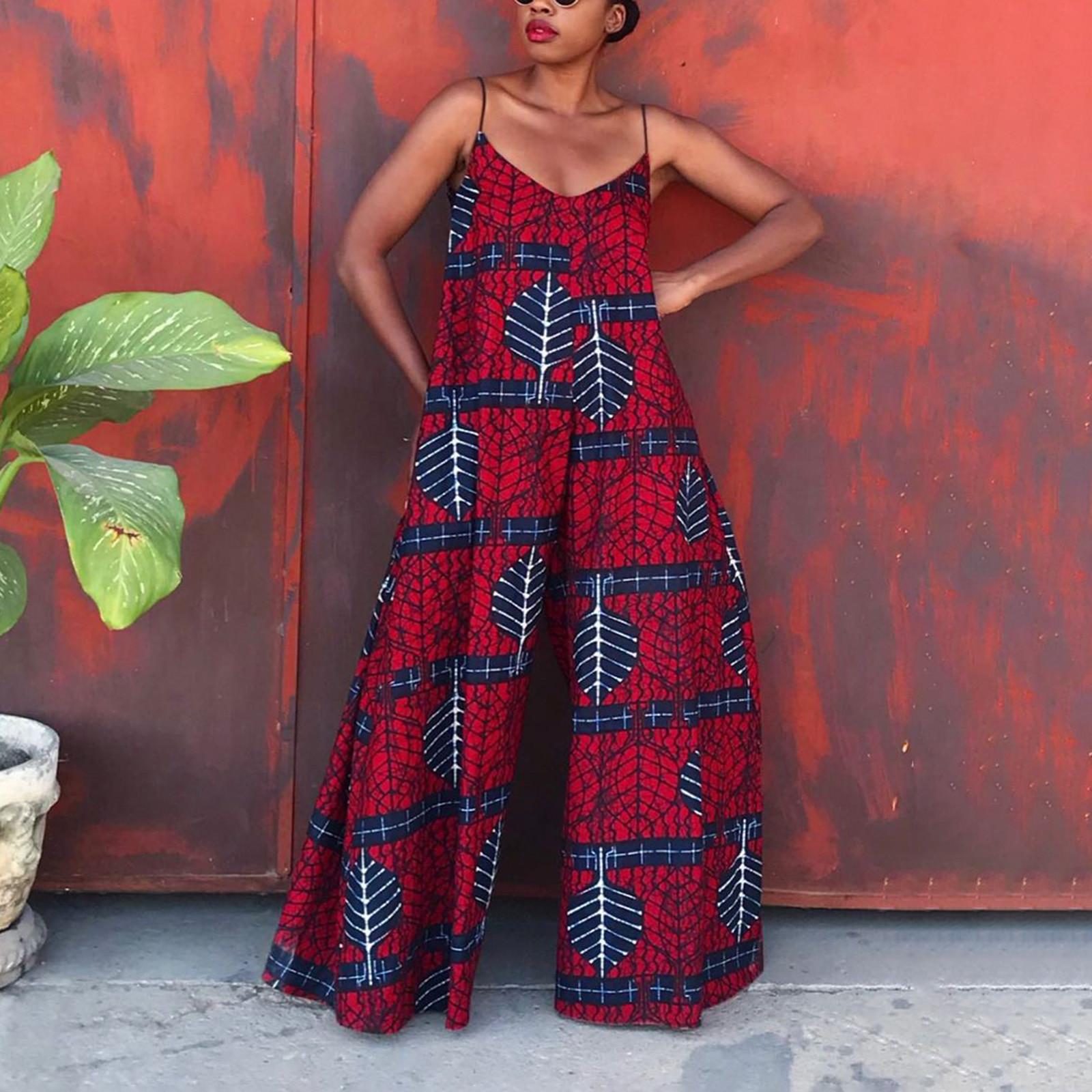 

(Куниде) Комбинезон с V-образным вырезом, повседневный комбинезон с широкими штанинами и длинными плечевыми ремнями, регулируемый тонкий плечевой ремень, широкие брюки XL красный