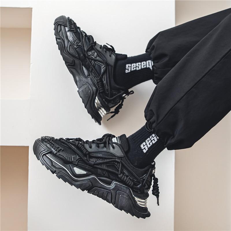 Módní trendy čtyř ročních období, boty na muffiny pro mládež, jednobarevné šněrovací boty na tátu, nové outdoorové sportovní pánské boty L5827