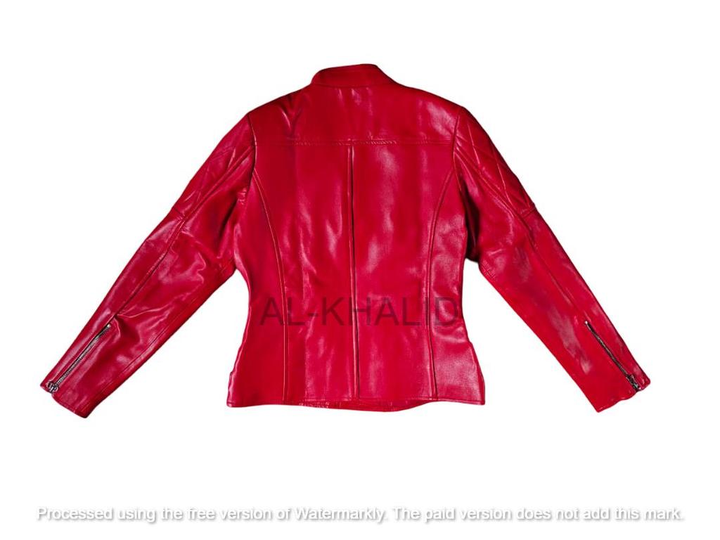 Echtes Leder Motorrad Slim Fit Damen Weiche stilvolle Bikerjacke Lammfell Rot