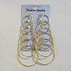Versatile Women's Earrings: Slimming Influencer Style, 6-Pair Set of Smooth C-Hoops In Various Sizes - Simple & Fashionable