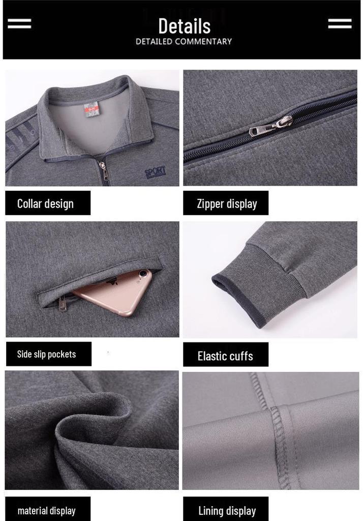 Men's Spring and Autumn Sports Suit for Middle-aged and Elderly – Grandpa Casual Two-Piece Set