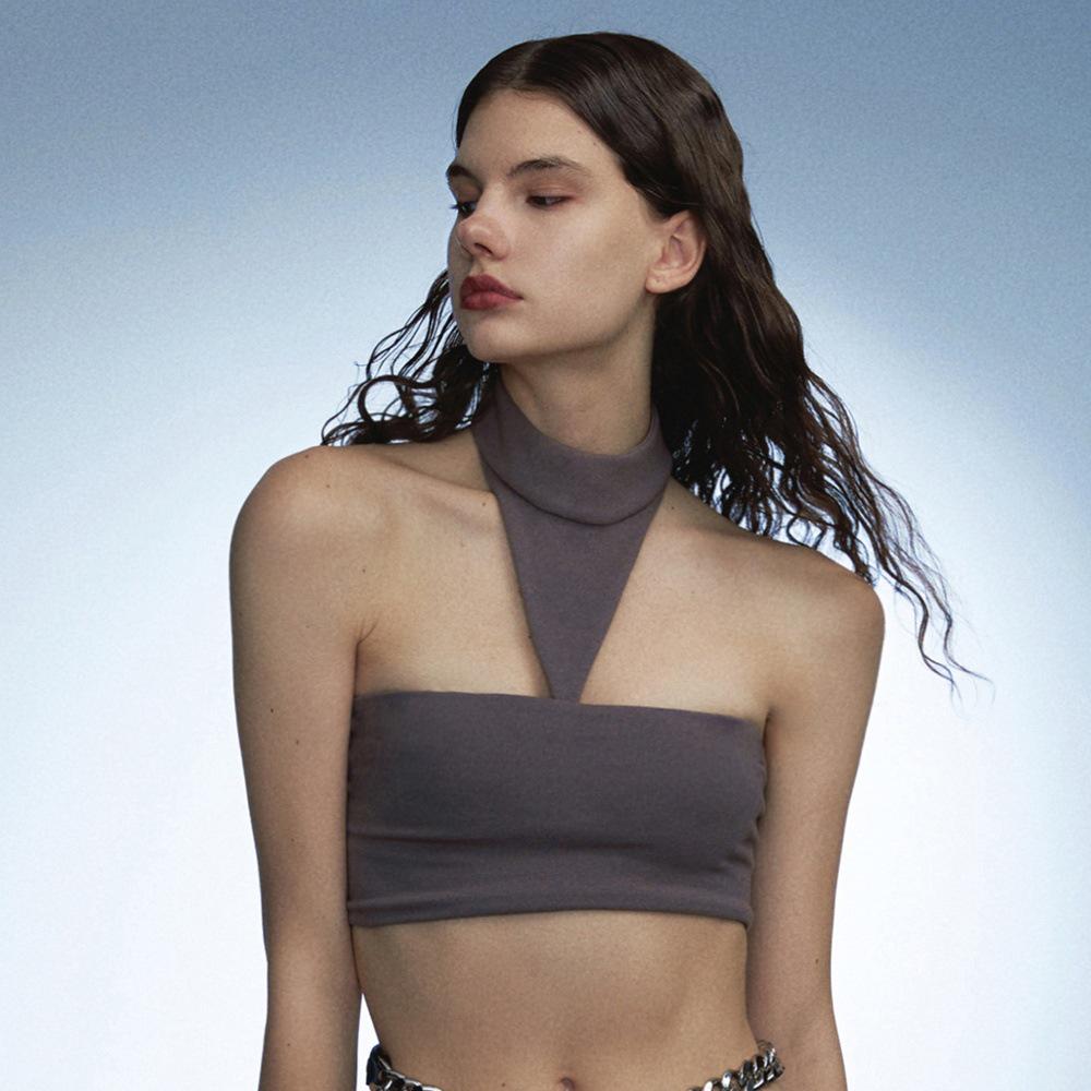 Dámská sportovní podprsenka na jógu s kulatým výstřihem a vycpávkami - Stylová, podpůrná a módní pro fitness