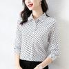 M-5XL Mom's Casual Polka Dot Chiffon Shirt Women's Long Sleeved Top Spring/summer New Korean Version Bottoming Blouse