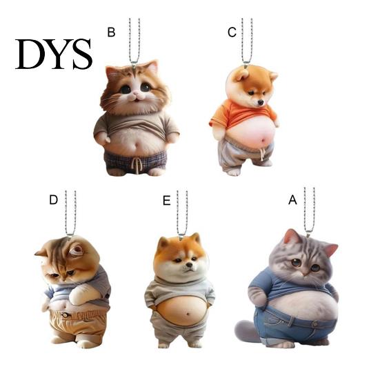 Fat Belly Cat Decor Automobile Pendant Car Ornament Lightweight Colorful Decoration Acrylic Hanging Mirror Windows Bags Striking