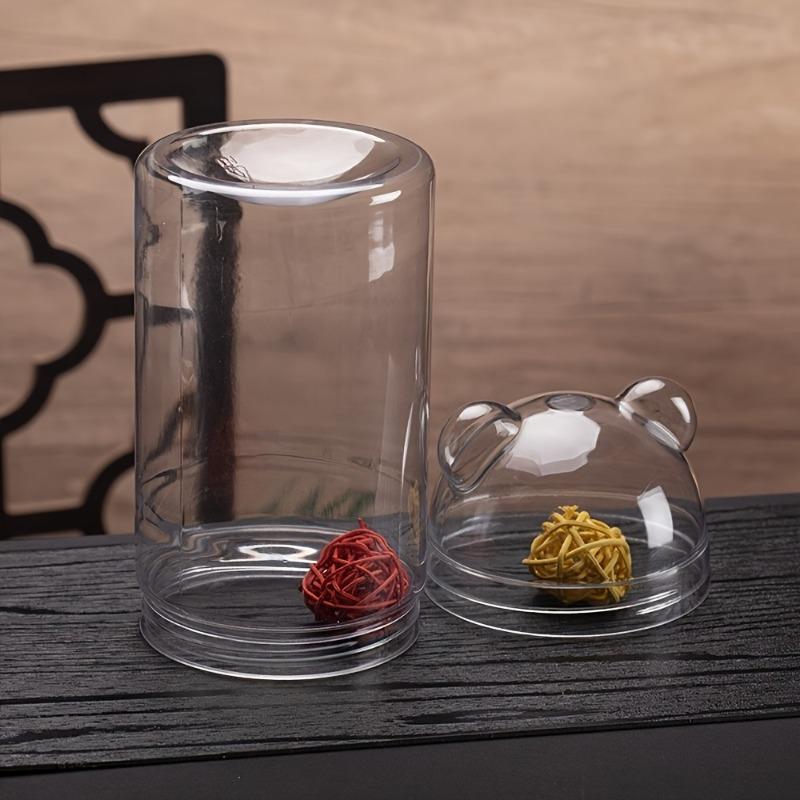 6pcs Super Cute Plastic Bear Storage Jars Multifunctional Organizing Containers Party Supplies Decoration Home Storage Bottles