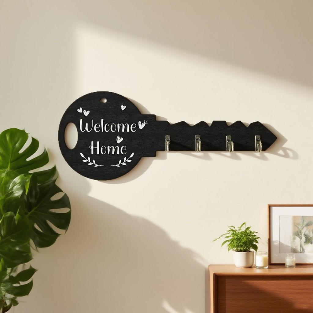 Bohemian-style rural wooden key hook, retro key hook, entrance key chain