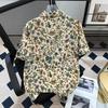 Cuban Collar Thai Beach Floral Shirt Short Sleeve Summer Ice Silk Southeast Asian Clothing Island Vacation Men's Beach Outfit