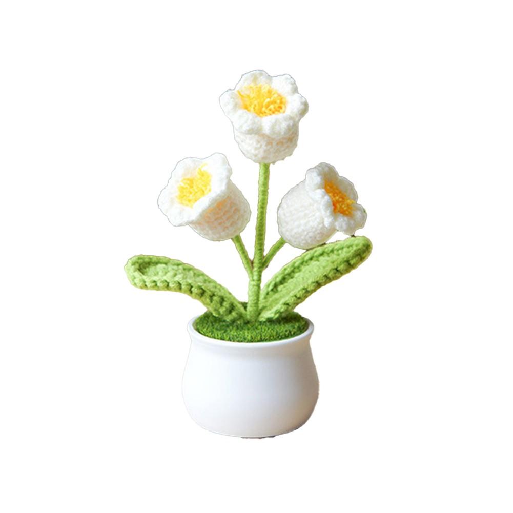 Charming Handcrafted Crochet Lily of the Valley Pot for Decoration