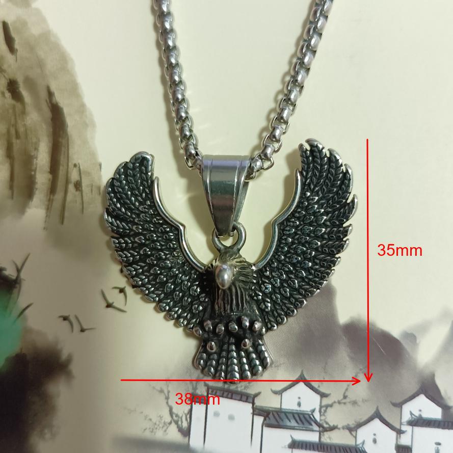 Direct Supply Titanium Steel Eagle Pendant Punk Necklace Retro Trendy Men Stainless Steel Casting Eagle Pendant Pendant