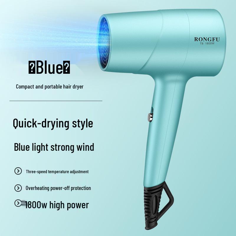 High-Power 1800W Hair Dryer with Blue Light for Salon and Home Use