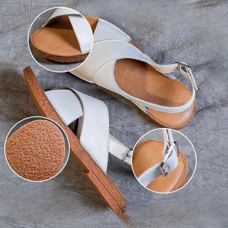 New Style of Flat Shoes Soft-soled Casual Breathable One-shoulder Strap Sandals for Women