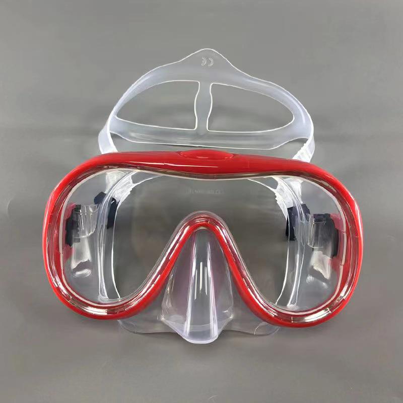 Large HD Diving Snorkel Mask | Adult Tempered Glass & Silicone Face Gear