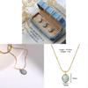 Titanium Steel Starry Ocean Pendant Necklace With Blue Oval Gemstone For Women