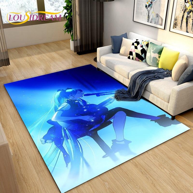 3D-Teppich mit japanischem Musik-Anime-Cartoon, Teppich für Wohnzimmer, Schlafzimmer, Sofa, Fußmatte, Dekoration, Kinder spielen, rutschfeste Bodenmatte