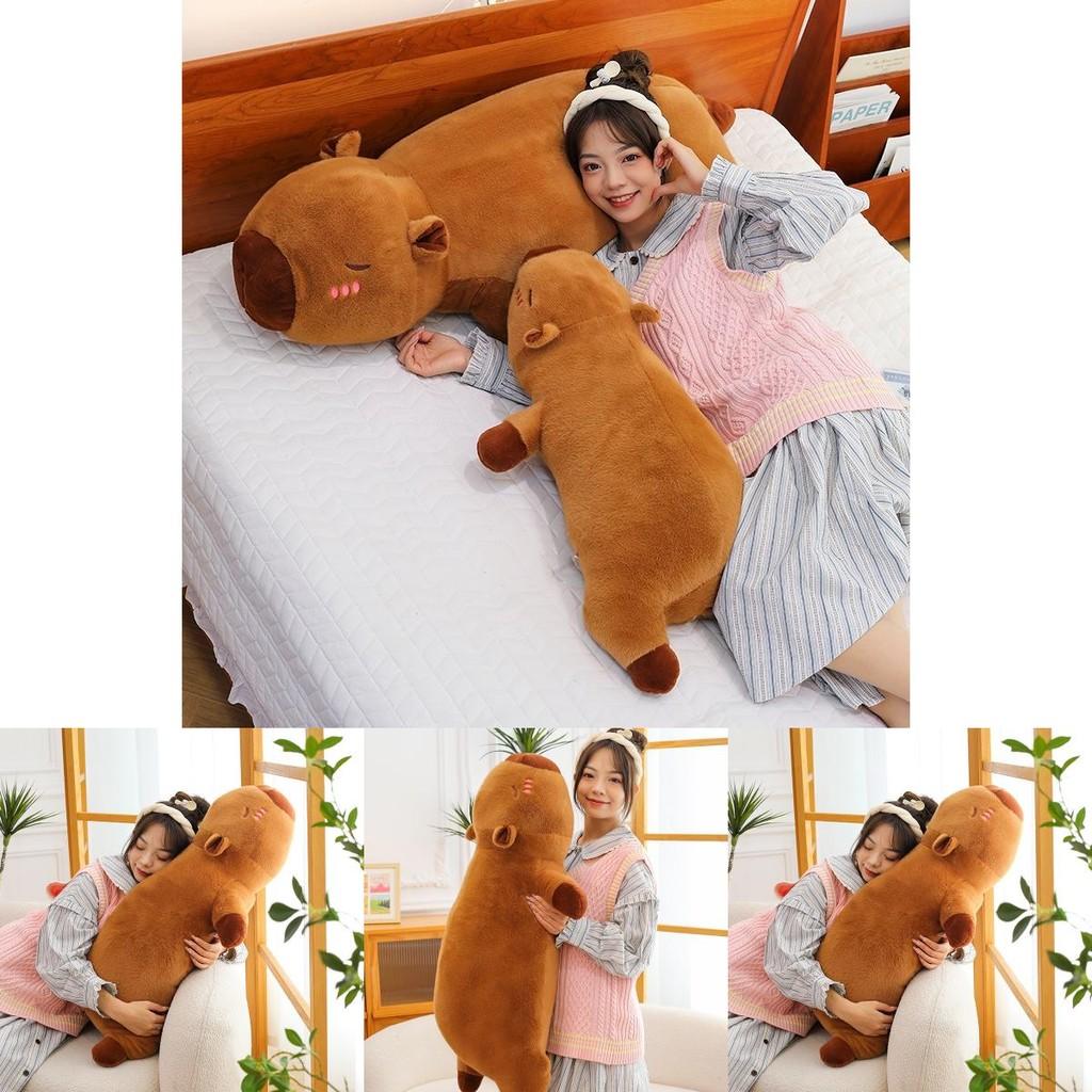 Soft Short Plush Capybara Cuddle Pillow Ideal For Sleepovers And Bedroom Decor 50cm And 90cm Sizes