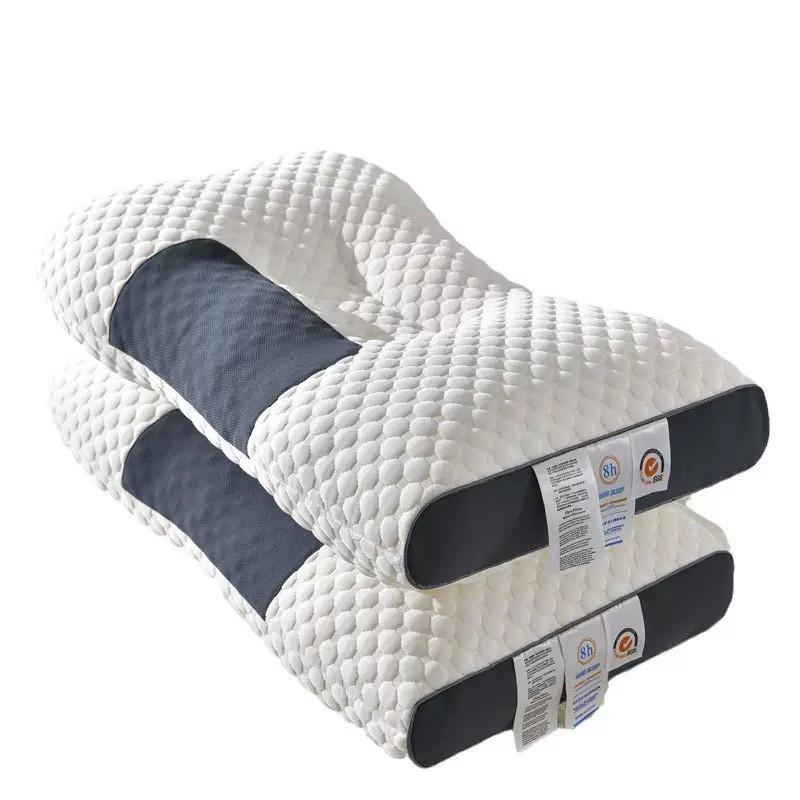 Knitted Cervical Support Pillow With 9-Hole Fiber Fill Breathable Hotel-Grade Neck Relief Dorm Or Home Use