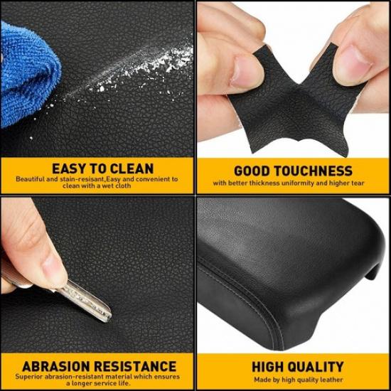 Fits 2009-2014 Maxima Nissan Leather Skin Center Black Console Lid Armrest Cover