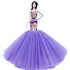 Romantic Purple Mermaid Fashion Doll Clothes For Barbie Doll Outfits Fishtail Party Dress For 1/6 BJD Doll Cosplay Costume