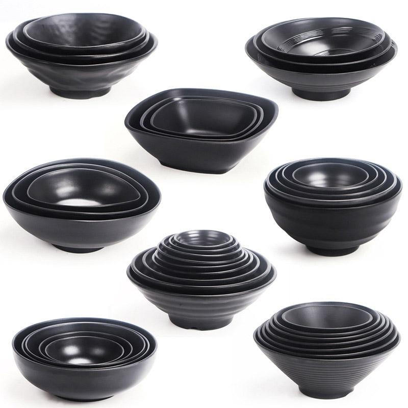 Frosted Melamine Ramen Bowl Imitation Porcelain Large Noodle High Temperature Resistance Bowl Salad Soup Bowl Fast FoodTableware