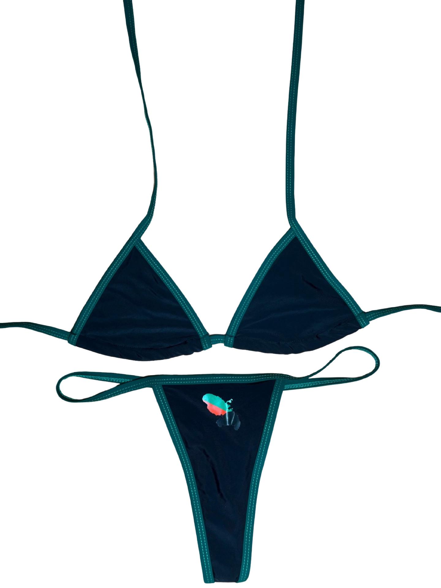 

Женский комплект бикини с принтом европейского и американского флага: Летняя мода, Сексуальный, Стройнящий, Дизайн со шнуровкой Medium чёрный