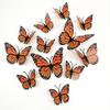 12-Pack 3D Orange & Black Butterflies - Realistic Decor For Halloween, Crafts, And Wall Displays