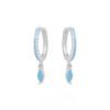 Sterling Silver Water Drop Dangle Hoop Earrings Women Minimalist Jewelry