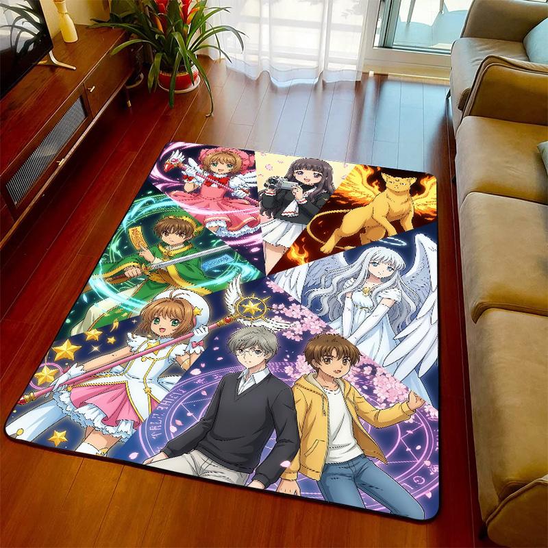 Cardcaptor Sakura Anime Theme Carpet Rug Floor Mat Soft Surface Non Slip Base for Living Room Bedroom -QJY