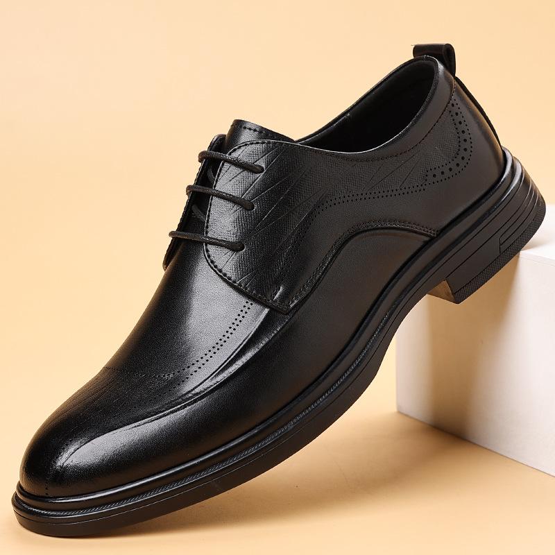 Business leather shoes men's 2025 autumn new trend British formal men's shoes commuter office shoes