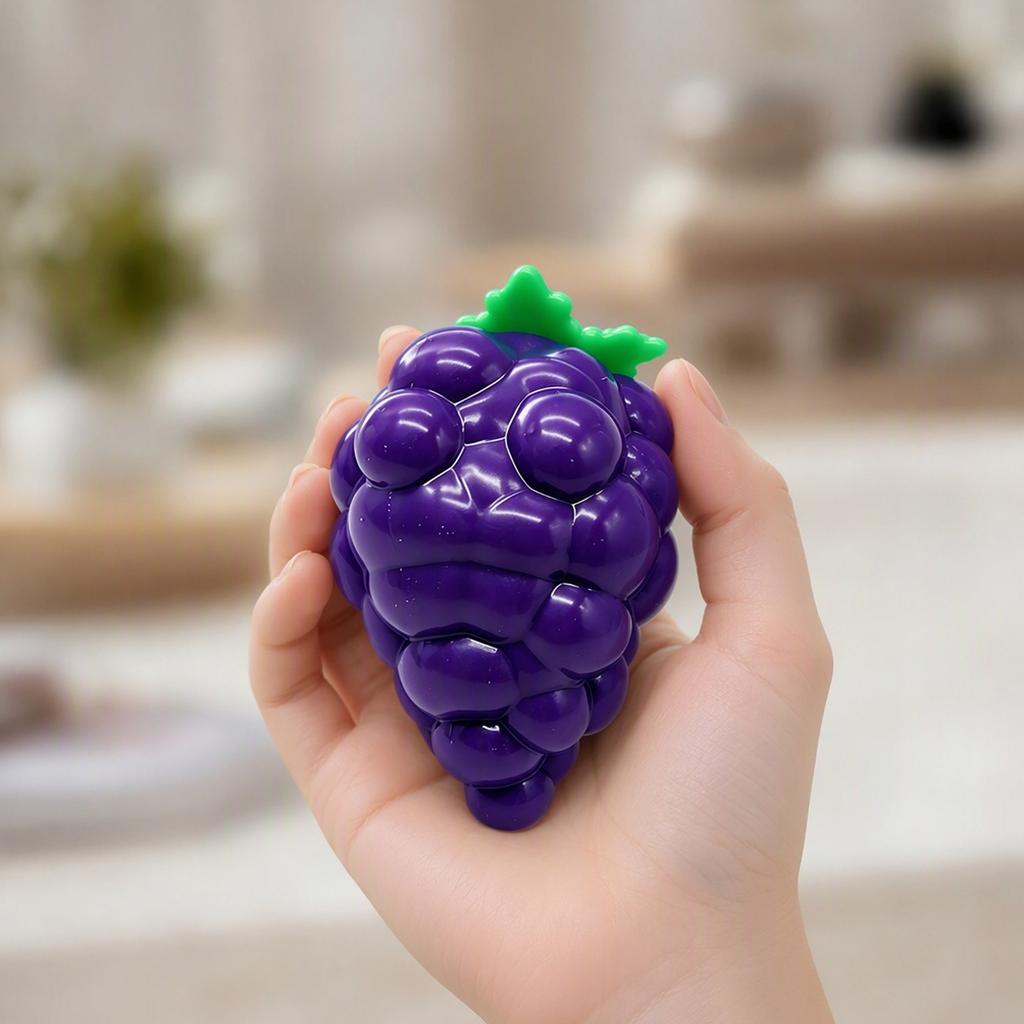 Slow Rising Purple Grape Pinch Squeeze Ball Brick Surface Texture Sensory Tension Relief Sensory Toy