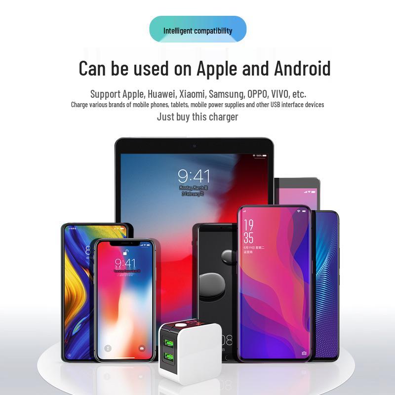 Fast Charging Multi-Port USB Charger with Auto Power Off & Overcharge Protection for iPhone