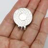 2226 Golf Cap Clip Golf Mark 25mm Round Coin Silver Ball Mark with Magnet Double Hole