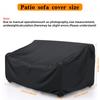 2/3 Seater Patio Sofa Cover | Black 210D Oxford Fabric with Handles and Bottom Drawstring, All Season Protective Cover for Garden,