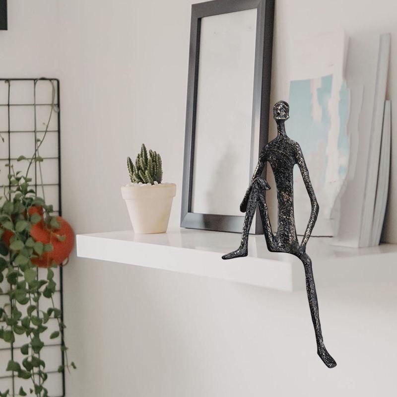 Abstrakte menschliche Figur Metallstatue Sammlerstück Kunstskulptur für Wohnzimmer Heimtischdekoration Geburtstagsgeschenk