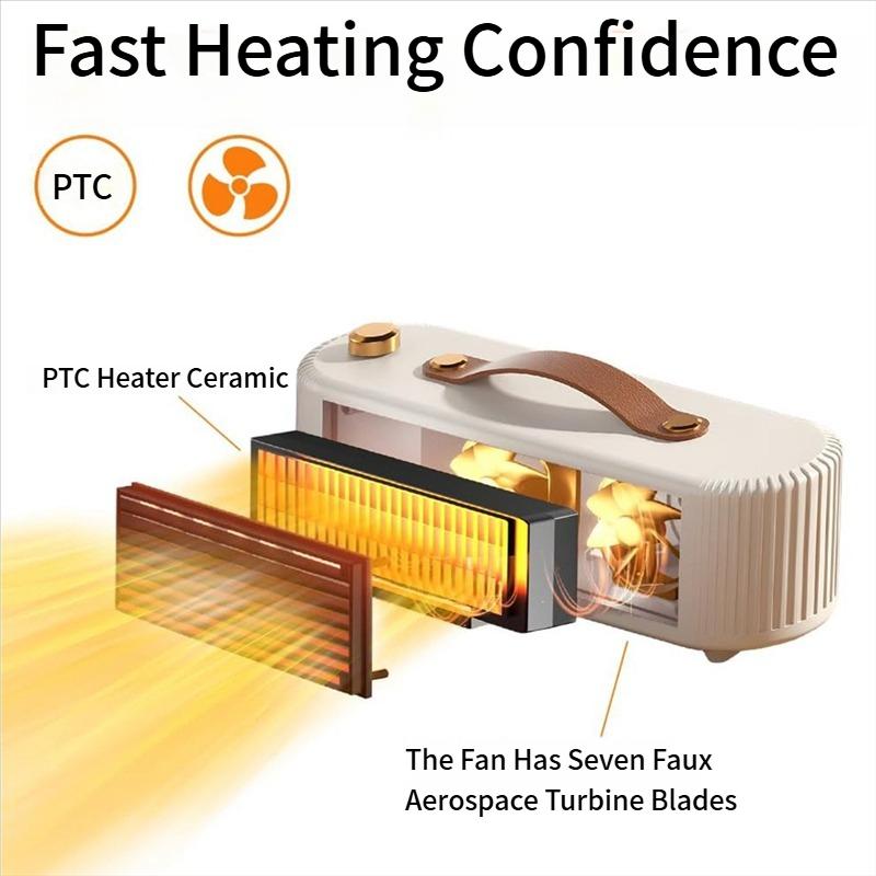 Energy-Efficient Space Heater for Indoor Use, Small Portable Electric Heater with Fast Heating, Tabletop Fireplace
