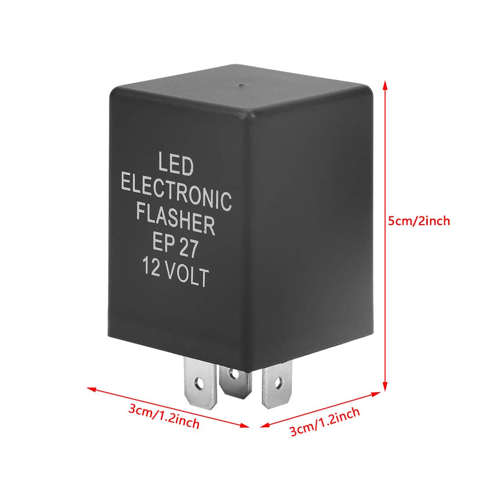 EP27 5-Pin LED Flasher Flash Relay, 12V EP27 Electronic LED Flasher Relay Fix for Turn Signal Light Fast Hyper Flash