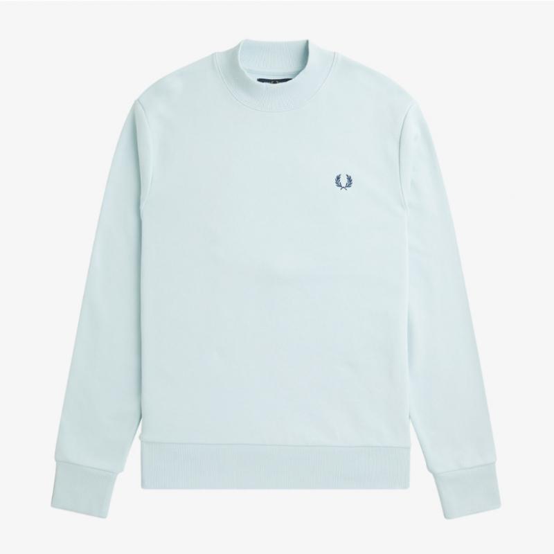 Fred Perry [sharp] Laurelis Graphic High Neck Sweatshirt   Light Ice Afpm2417770 R30