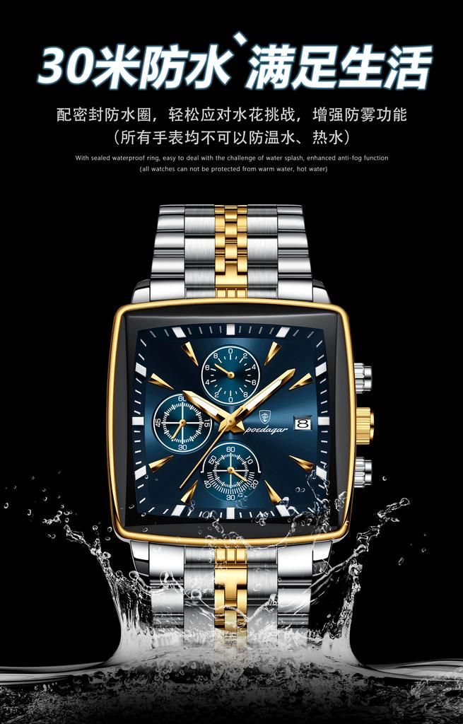New fashion technology sense multi-functional Business Men's quartz watch, suitable for Christmas and Halloween gifts