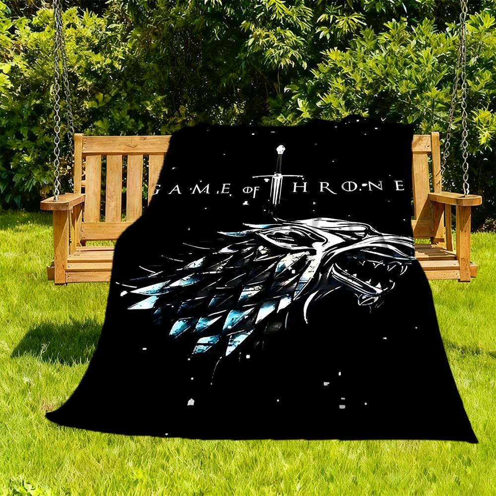1PC Game of Thrones Outdoor Blanket Lightweight Flannel, Soft & Warm, All-Season Use for Sofa, Outdoor092
