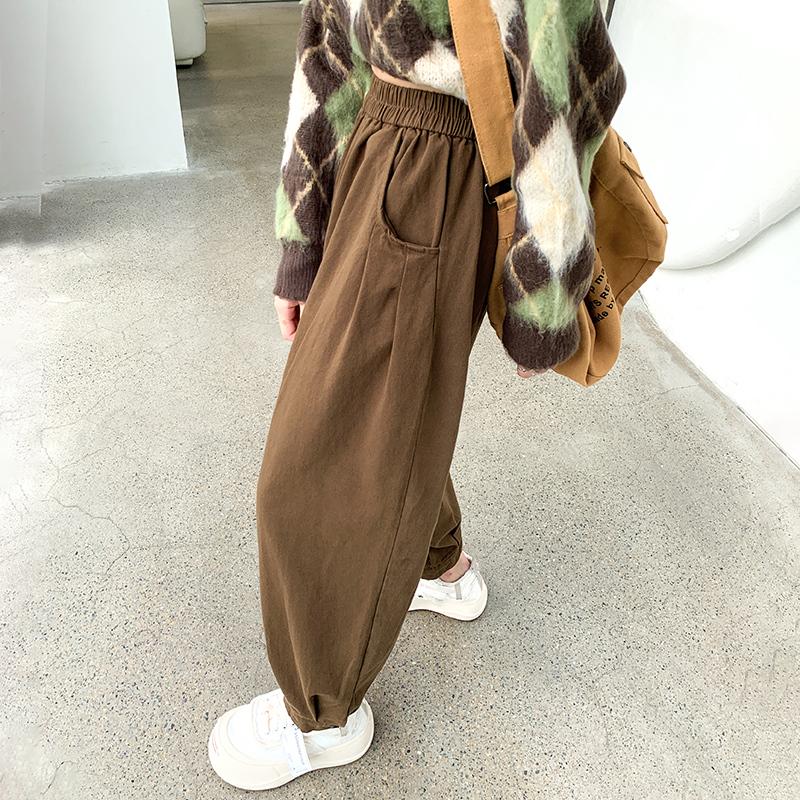 

Women s High Waist Washed Cotton Cargo Pants - Elastic Ankle, Nine-Point Harem, Spring 2025 Collection, Small Size XL темного кольору хакі