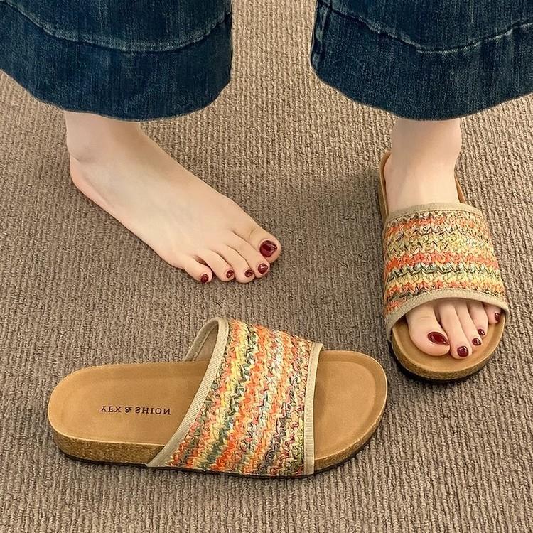 Slippers women's summer outer wear new fashion style one-word drag high-end sandals