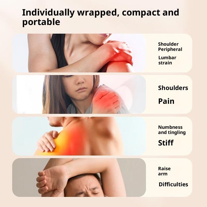 Náplast pro úlevu od bolesti ramene - Cílený gel na svaly, klouby a ztuhlé rameno - Hřejivá terapie 12 ks
