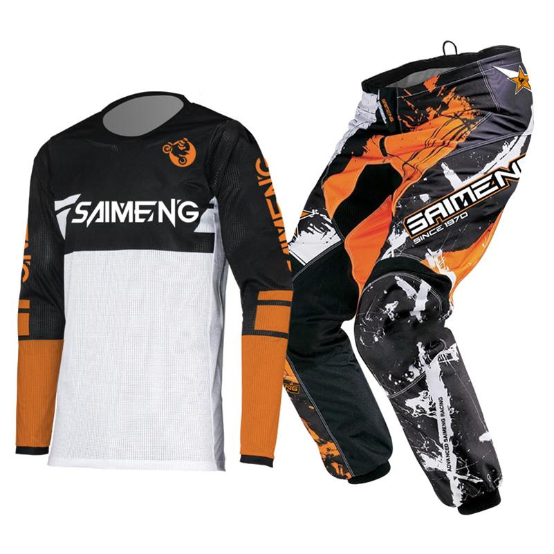 Sada oblečení na motokros pro děti Mladistvý dres Kalhoty Sety dítě zelená Motocykl černá 3 4 5 6 7 8 9 10 let Terénní oblek modrá oranžová Enduro kros chlapec dívka