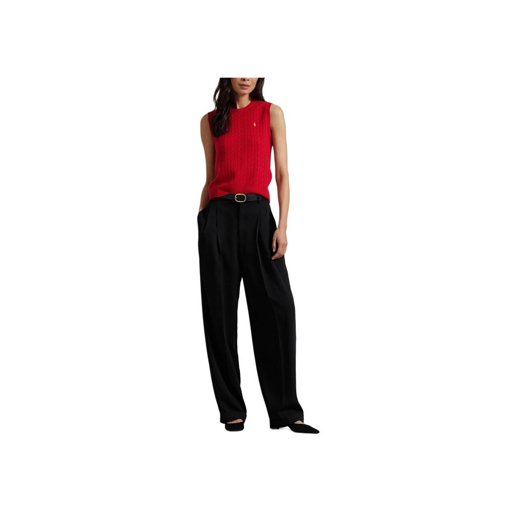 Polo Ralph Lauren Pull sans manches à col rond avec logo brodé pour femme 211961278-001