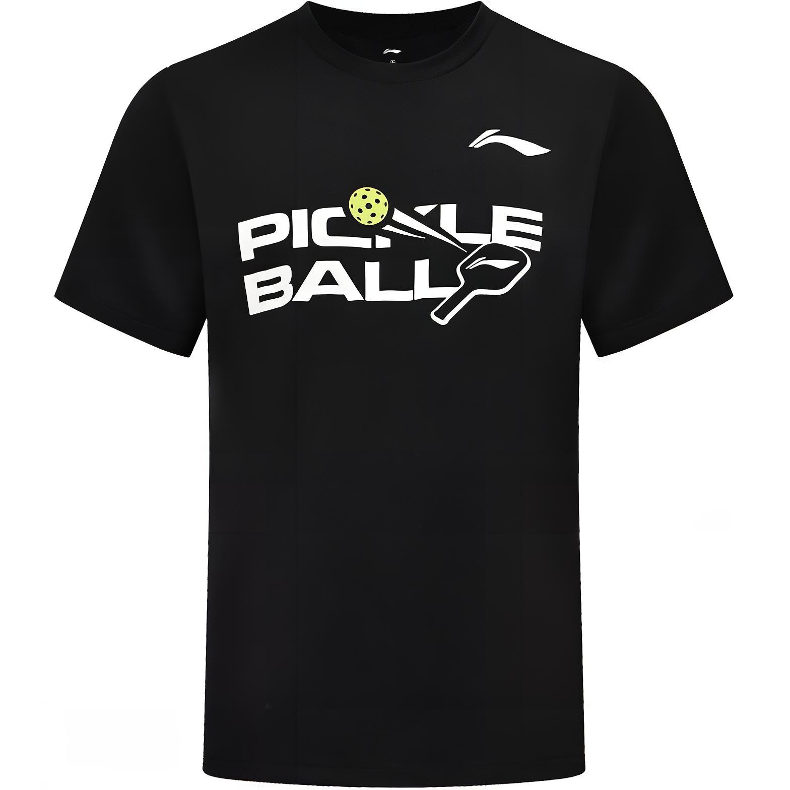 

Li-Ning Дышащая спортивная влагоотводящая футболка с коротким рукавом, унисекс, топы, черная AHSUF83-1 XL