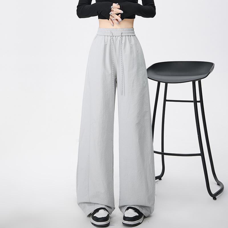 Women's Wide-Leg Quick-Dry Workwear Pants - Spring/Summer 2026, Loose-Fit, Sun Protection, Slimming Casual Wear